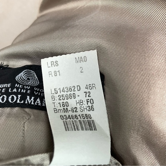 Calvin Klein Wool Tan Blazer Striped - Picture 10 of 11